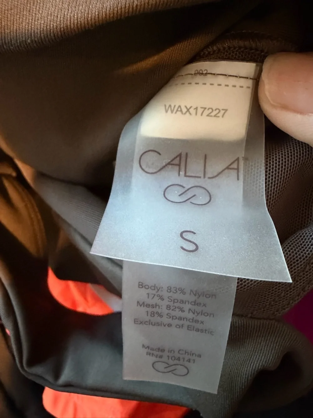 CALIA Brown Rib Cut Out Energize  Sports Bra in Chocolate Size S